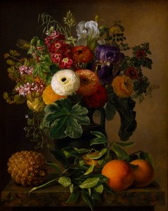 Asetelma kukkien kanssa antiikkimaljakossa, 1834.