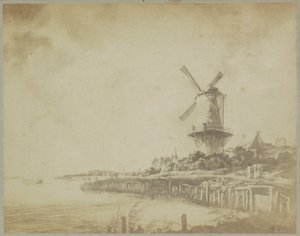 Valokuvakopio Jacob Isaackszin maalauksesta "Tuulimylly lähellä Wijk bij Duurstedea". van Ruisdael Musee d