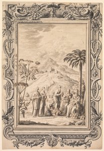 Kuvitus ja reunasuunnittelu Kupfer-Bibel Copper Biblelle, c. 1730. tekijältä Johan Melchior Füssli