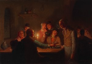 Hollantilainen tavernakohtaus, 1846. tekijältä Johan Mengels Culverhouse