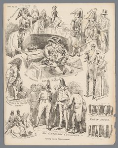 Sarjakuva osavaltioiden kenraalin avajaisista 1870 Osavaltioiden kenraalin avajaiset (otsikko esineessä)