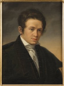 Runoilija Karl August Nicanderin (1799-1839) muotokuva, Sodermark, Olof Johan (1790-1848). Öljy kankaalle tekijältä Johan Olaf Sodermark