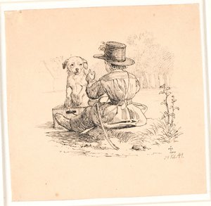 Ajo. Kuvitus Kaalundin "Fables for Children" -kirjaan. Katso kommentti arkkiluettelosta. tekijältä Johan Thomas Lundbye