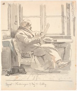 Muotokuva J. Th. Lundbyen isoisä, oikeusneuvoston jäsen ja tullivirkailija E. Bonnevie tekijältä Johan Thomas Lundbye