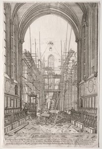 LArt Ancien Zurich: Näkymä fransiskaanien kirkossa, Barfüsser-Kirke, 1681. tekijältä Johan Ulrich Krauss