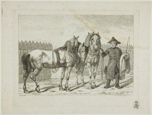 Ratsastuskoulu ja hevoset tekijältä Johann Adolph Darnstedt