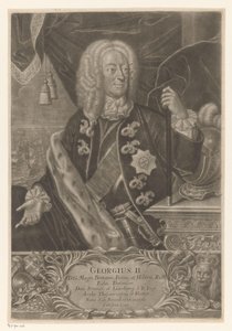 Ison-Britannian kuninkaan George II:n muotokuva tekijältä Johann Andreas Pfeffel (der Jüngere) (possibly)