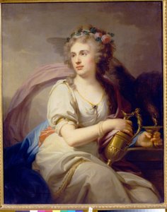 Prinsessa Jekaterina Fjodorovna Dolgorukovan (Dolgorukova) (1769-1849) muotokuva Hebessä. Johann Baptist von Lampin maalaus nivusista (1751-1830), öljy kankaalle. itävaltalainen taide