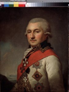 Odessan perustajan amiraali Jose de Ribasin (1749-1800) muotokuva. (Odessan perustajan amiraali Jose de Ribasin muotokuva). Maalaus: Johann Baptist Von Lampi nivus (1751-1830), öljy kankaalle. 1700-luvun itävaltalainen taide, klassismi. Valtion taiteen mus