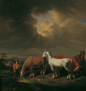 Viisi maatilan hevosta tekijältä Johann Baptist Michael Dallinger von Dalling