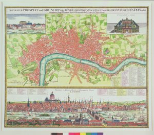 Lontoon ilmakartta ja näkymä Thamesin yli South Bankista, St. Paul