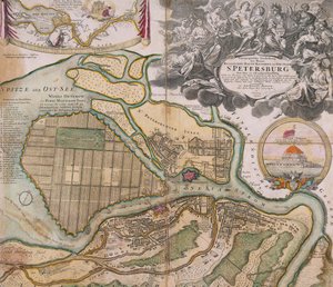 Pietarin kartta Pietarin yleiskaava, n. 1718-1719