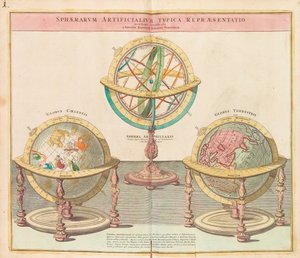 Maapallot koko maailman suuresta atlasesta, 1725. tekijältä Johann Baptista Homann