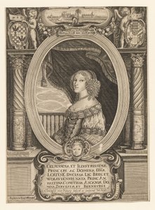 Louise Anhalt-Dessausta 1631-1680, Legnican, Brzegin, Wolowin ja Olawan herttuatar, n. 1660. tekijältä Johann Baptista Paravicini