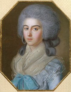 Muotokuva kreivitär Anna Aleksandrovna Golitsynasta (1739-1816), paronitar Stroganova, Mihail Mihailovitš Golitsynin (1731-1806) vaimo - Johann Bardoun (1745-1788) piirustus