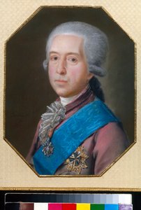 Kreivi Mihailovitš Golitsynin (1731-1806) muotokuva - Johann Bardoun (1745-1788) piirustus