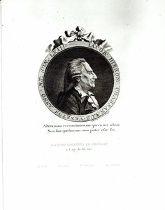 Giacomo Casanovan (1725-98) muotokuva, 63-vuotias medaljonki, 1788 (kaiverrus) (bw kuva) tekijältä Johann Berka