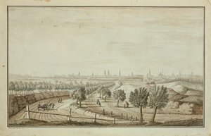 Näkymä Halleschin portille tekijältä Johann Carl Wilhelm Rosenberg
