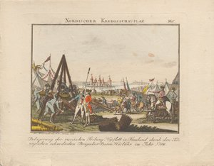 Venäläisen Nyslottin linnoituksen piiritys Suomessa, 1788. tekijältä Johann Caspar Weinrauch