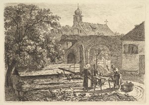 Pesu arteesisessa kaivossa, 1817. tekijältä Johann Christian Erhard