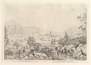 Maaseutumaisema, Radstadt am Tauren, 1800-luvun alku. tekijältä Johann Christian Erhard