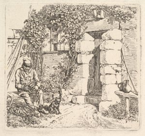 Vanha mies ja hänen Pomeranian koiransa, 1817.