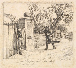 Talvimaisema, 1818. tekijältä Johann Christian Erhard