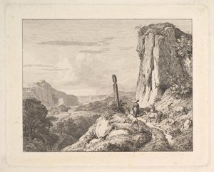 Nuori nainen kuuden vuohen kanssa, 1815. tekijältä Johann Christian Erhard