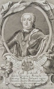 Holstein-Gottorpin herttua Charles Frederickin muotokuva 1700-1739, 1700-luvun puoliväli. tekijältä Johann Christian Leopold