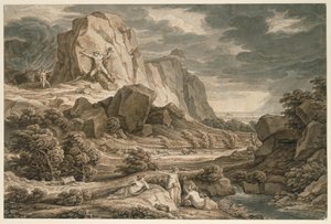 Sankarillinen maisema ja Prometheus tekijältä Johann Christian Reinhart