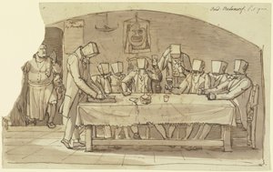 Taiteilijapila roomalaisessa osteriassa tekijältä Johann Christian Reinhart