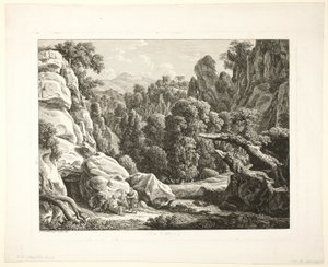 Maisema Kristuksen kiusauksen kanssa tekijältä Johann Christian Reinhart
