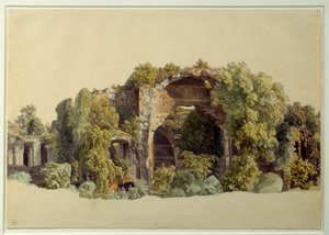 Villa Anchianan rauniot Tivolissa. Johann Christian Reinhartin (1761-1847) piirustus
