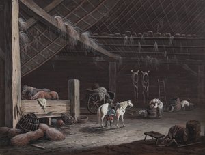Valkoinen hevonen: navetan sisustus