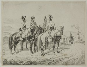 Neljä Cuirassieria rinteessä tekijältä Johann Christoph Erhard