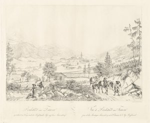 Radstadt lähellä Tauernia tekijältä Johann Christoph Erhard and Johann Adam Klein after Carl Ludwig Friedrich Viehbeck