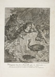 Fable V, levy viisi kirjasta Instructive Fables of the Realm of Theire tekijältä Johann Elias Ridinger