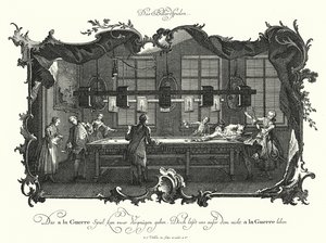 Biljardipeli (kaiverrus) tekijältä Johann Esaias Nilson