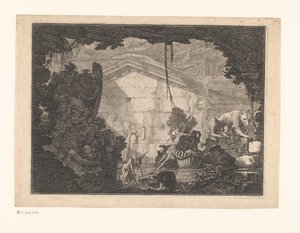 Arkkitehtuuri Capriccio hahmoilla tekijältä Johann Ferdinand Hetzendorff von Hohenberg