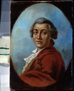 Muotokuva runoilija Alexander Sumarokovista (1717-1777) (runoilija Alexander Sumarokovin muotokuva). Johann Friedrich August Tischbeinin (1750-1812) maalaus. Huile sur toile tekijältä Johann Friedrich August Tischbein