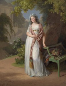 Margravie Luise von Anhalt-Dessau (Anhalt Dessau) (1750-1811) muotokuva (Louise de Brandenburg Schwedt) par Tischbein, Johann Friedrich August (1750-1812). Öljy kankaalle, koko: 94x72 tekijältä Johann Friedrich August Tischbein