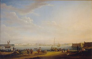 Näkymä Palatsiaukiolle ja Kesäpuutarhalle Pietarin alueelta, n. 1800 tekijältä Johann Georg Mayr