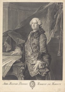 Abel Francois Poisson, Marquis de Marigny tekijältä Johann Georg Wille after Louis Tocqué