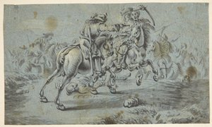 Ratsastustaistelukohta turkkilaisten kanssa? tekijältä Johann Georg von Bemmel