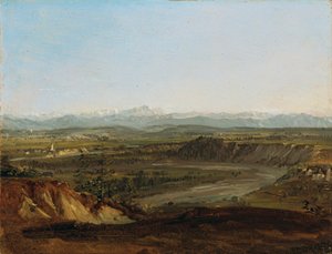 Lechtal näköalalla Zugspitzeen tekijältä Johann Georg von Dillis