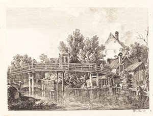 Pieni Isarin kävelysilta tekijältä Johann Georg von Dillis