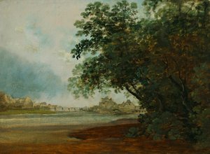 Isar mit Praterinsel tekijältä Johann Georg von Dillis