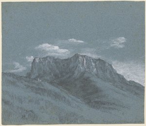 Rauschberg, n.1800 (mustaa liitua, grafiittia ja valkoista guassia). tekijältä Johann Georg von Dillis