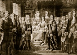Liittoehdot esitetään kuningatar Annelle, 1706, kuva 