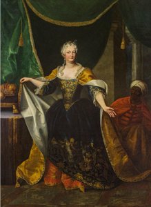 Muotokuva Elisabeth Christine Brunswick-Wolfenbütteliläisestä (1691-1750), Pyhän saksalais-roomalaisen keisarin Kaarle VI:n (1685-1740) vaimosta. tekijältä Johann Gottfried Auerbach